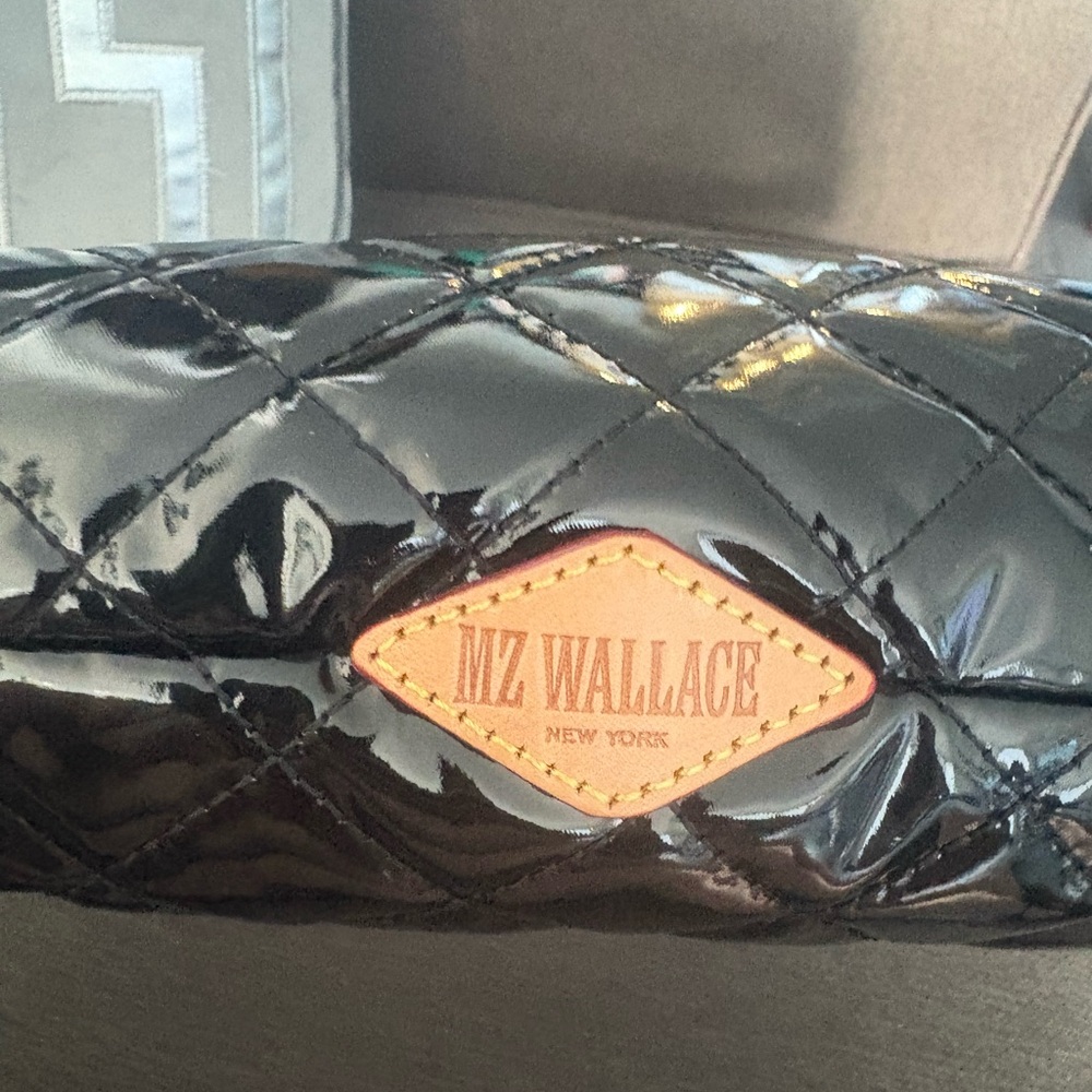MZ Wallace Glossy Black Quilted Hobo Bag - Picture 5 of 12